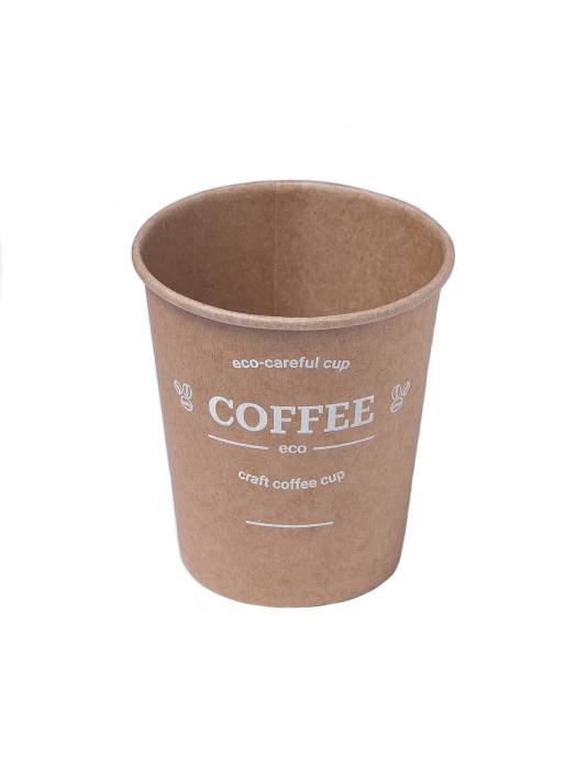 Стакан бумажный 185 мл Крафт "Craft Line" COFFEE D-73 мм ЕСО
