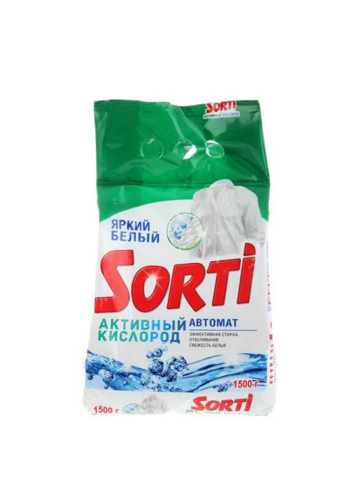 Стиральный порошок 1,5 кг "Sorti" автомат, Активный кислород