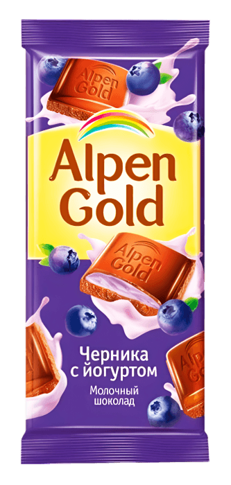 Шоколад "Alpen Gold" 80г, черника и йогурт