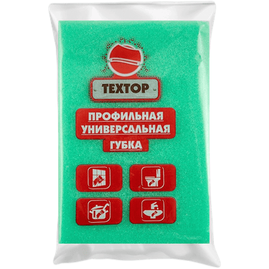Губка профильная универсальная, белый абразив ТЕХТОР