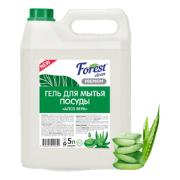 Средство для мытья посуды 5 л канистра "FOREST Clean" Концентрат-гель ПРЕМИУМ, Алоэ Вера