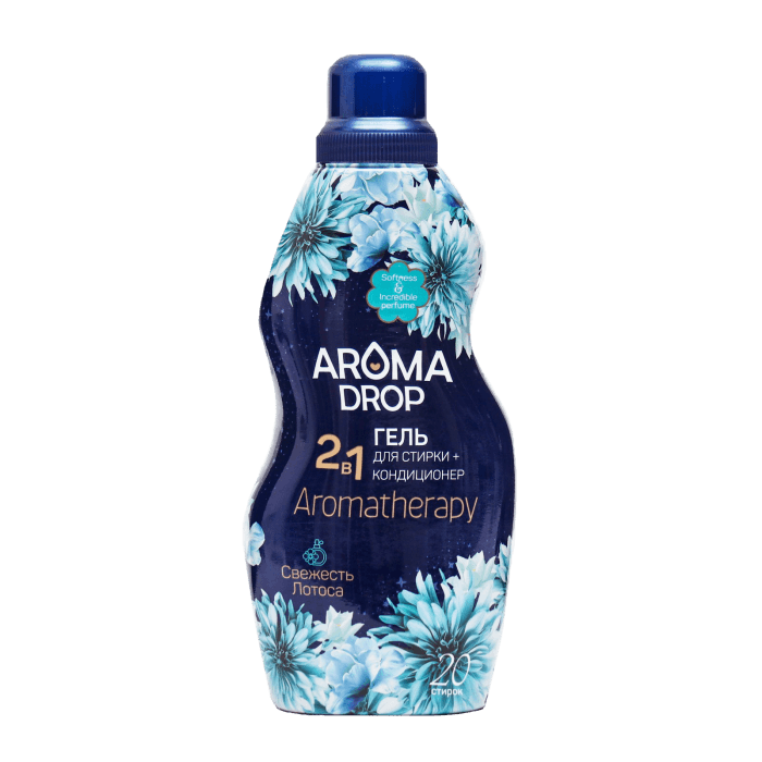 Гель для стирки белья 1 л/1000 мл "Aroma drop" 2 в 1 Aromatherapy, Свежесть лотоса