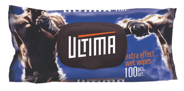 Салфетка влажная 100 шт. "Ultima" Спорт синий с клапаном (100 салф.шт)