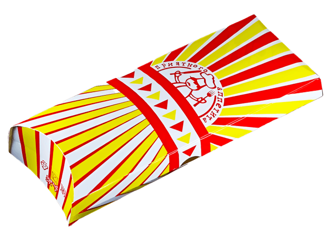 Коробка бумажная под ролл/шаурму 235*80*30 мм с линией отрыва "FIESTA" ПЕЧАТЬ