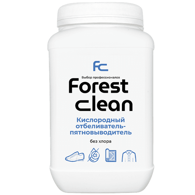 Кислородный отбеливатель-пятновыводитель для белья 1000 г "FOREST Clean" порошок