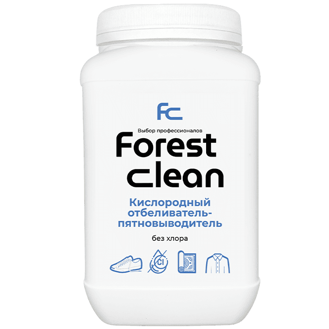 Кислородный отбеливатель-пятновыводитель для белья 1000 г "FOREST Clean" порошок