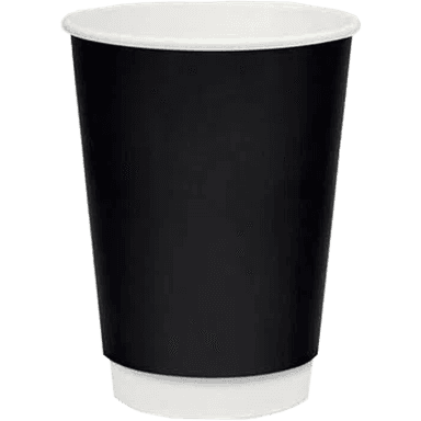 Стакан бумажный 250 мл БЕЗ РИС. ЧЕРНЫЙ Матовый D-80 мм двухслойный ThermoCup Рр