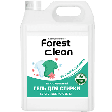 Гель для стирки белья 5 л "FOREST clean" канистра ЕВРО концентрат, Весенняя Свежесть