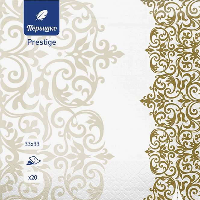 Салфетка бумажная НГ 3-х/трехслойная 33*33 "Pero Prestige" (20 лист.пач), Версаль