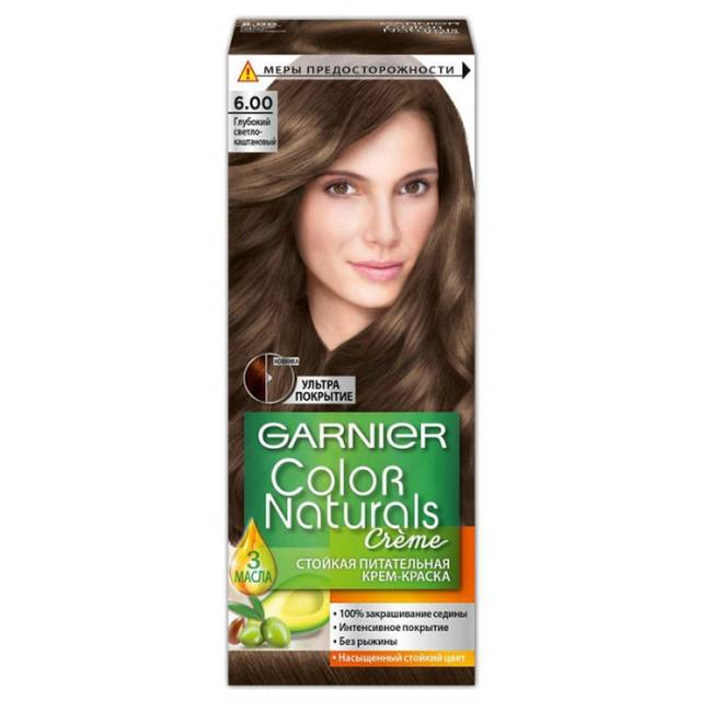 Крем-краска для волос "Garnier" Color Naturals, 6.00 Глубокий светло-каштановый