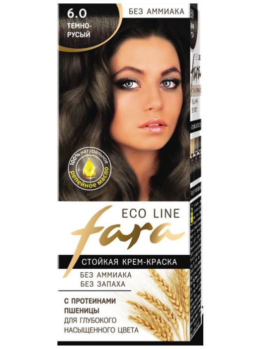 Крем-краска для волос FARA Eco Line, 6.0 Темно-русый