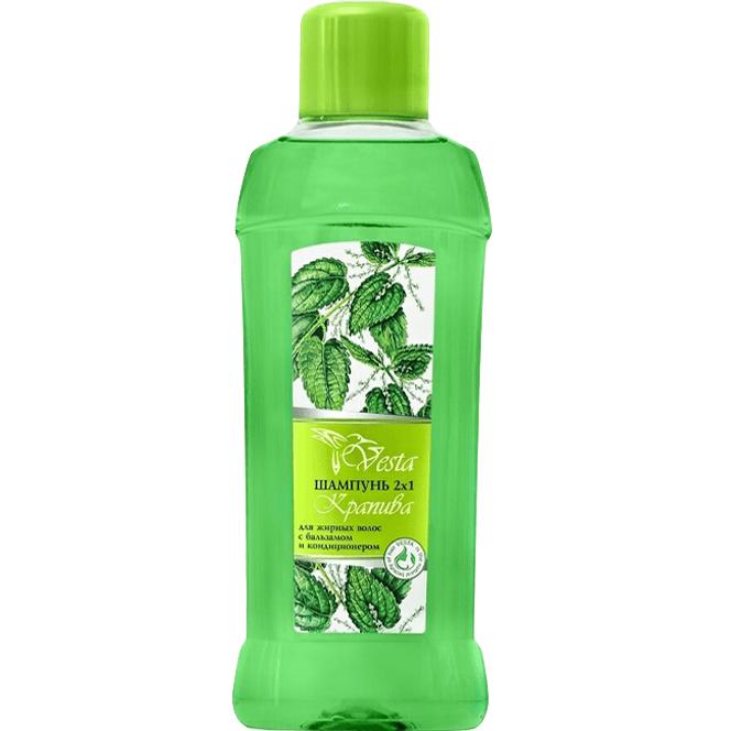 Шампунь 1000 мл/1 л "Vesta" 2в1 с бальзамом и кондиционером, Травяной