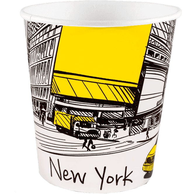 Стакан бумажный 250 мл "Города" цветной D-80 мм В.