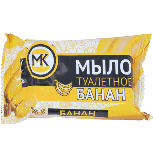 Мыло кусковое 90 г туалетное в цветной обертке, Банан