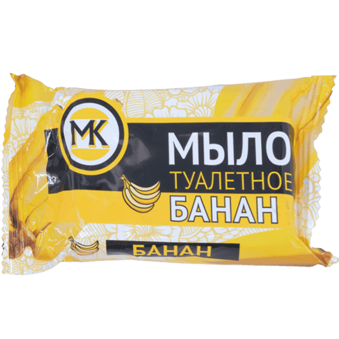 Мыло кусковое 90 г туалетное в цветной обертке, Банан