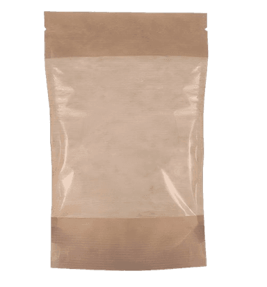 Пакет Дой-пак 160*250 "45+45" бумажный гладкий крафт с окном zip