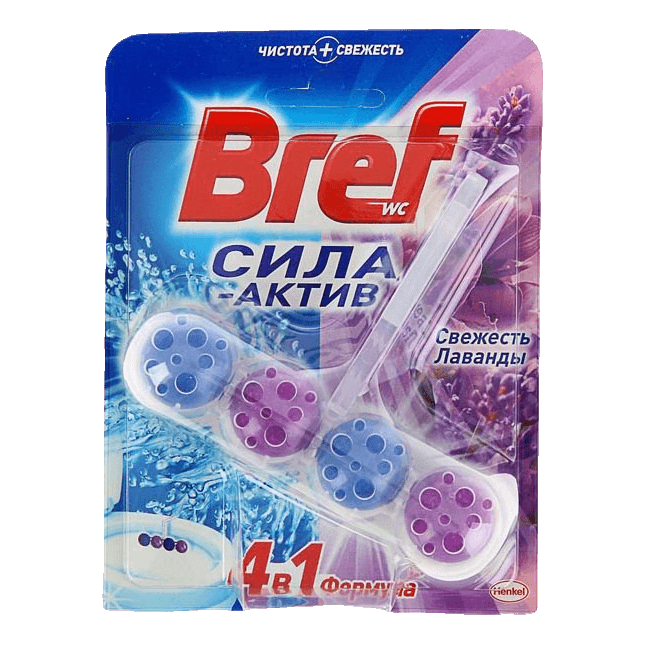 Блок для унитаза "Bref" Делюкс 50г, Свежесть Лаванды