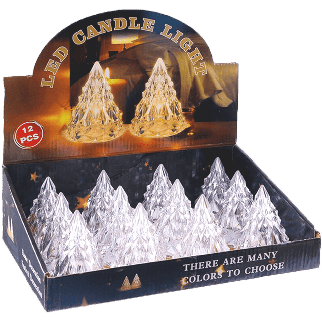 Светильник пластиковый 8 см НГ, Елка, на батарейках