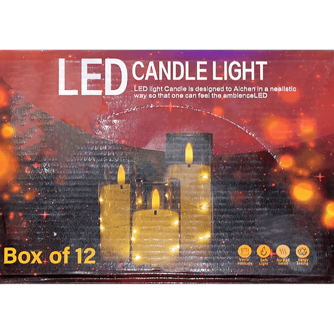 Свечи пластиковые НГ 6 см, на батарейках, с нитью, А34-1