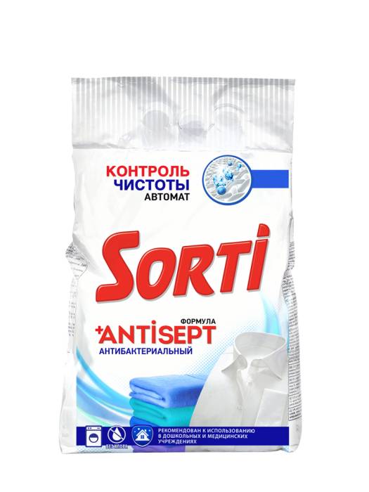 Стиральный порошок 2,4 кг "Sorti" автомат, Контроль Чистоты