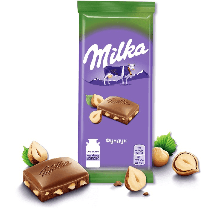 Шоколад "Milka" 85 г, Фундук