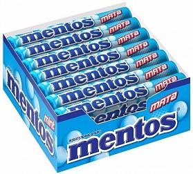 Жевательные конфеты "Mentos" 37г (24 шт.упак), МЯТНЫЙ