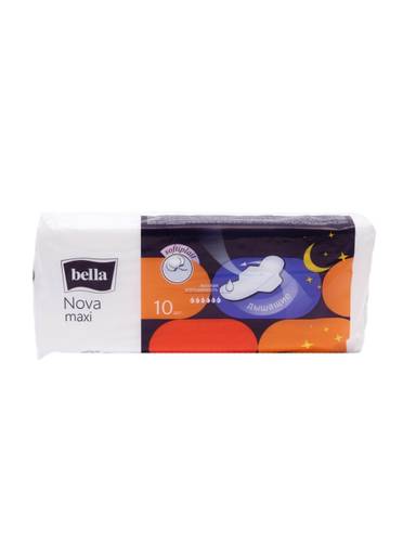 Прокладки "Bella" Nova Maxi 6 капель синие с крыльями,ночные softiplait (10 шт.упак)
