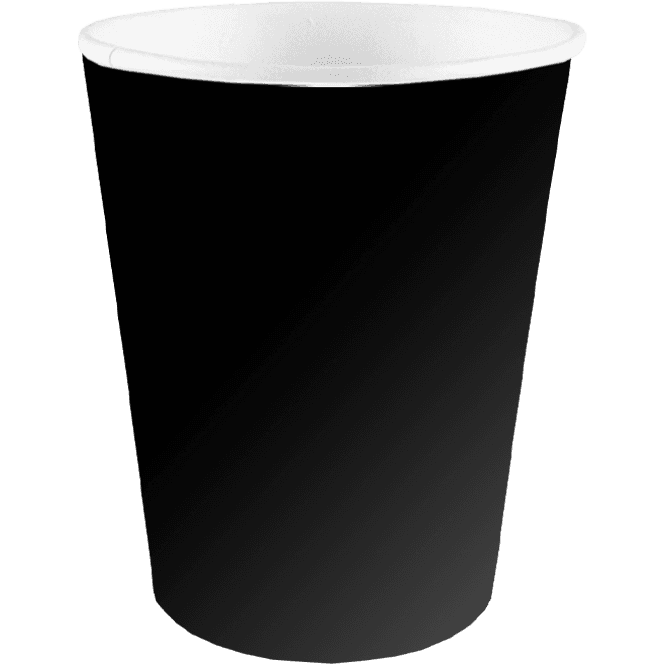 Стакан бумажный 350 мл БЕЗ РИС. ЧЕРНЫЙ D-90 мм В.