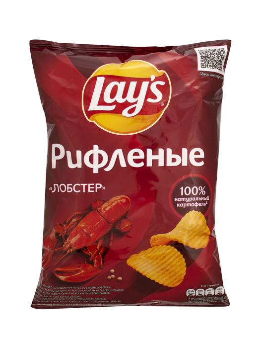 Чипсы "LAYS" 140 г ассортимент, Лобстер рифлен