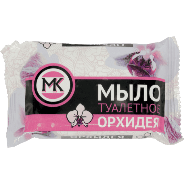 Мыло кусковое 90 г туалетное в цветной обертке, Орхидея