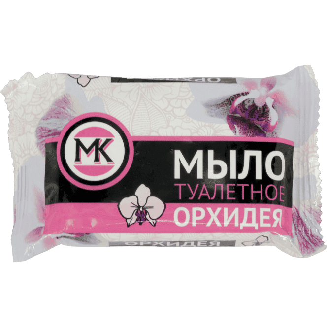 Мыло кусковое 90 г туалетное в цветной обертке, Орхидея