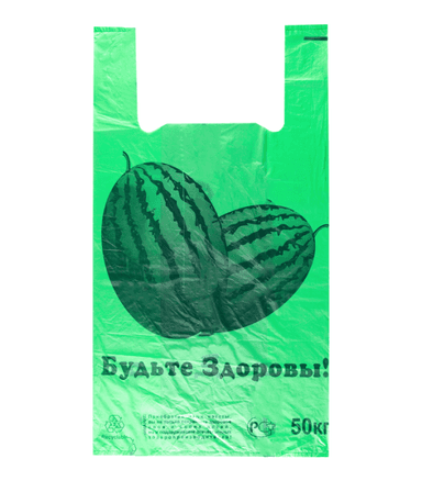 Пакет Майка 43*68 см/25 мкм/17 гр "Арбуз" ПП
