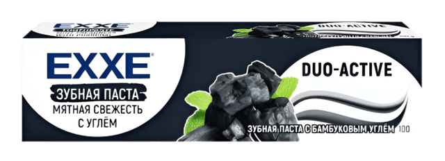 Зубная паста 100 гр EXXE Мятная свежесть с углем