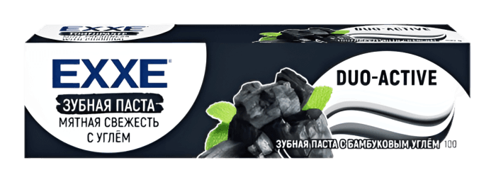 Зубная паста 100 гр EXXE Мятная свежесть с углем