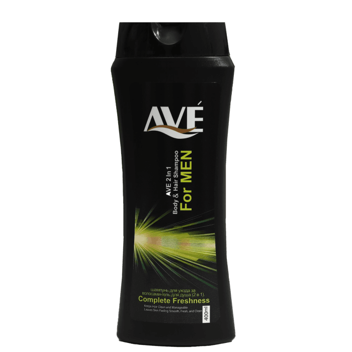 Шампунь + гель для душа 400 мл AVE мужской, Complete Freshness/Совершенная свежесть