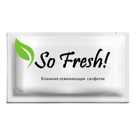 Салфетка влажная в индивидуальной упаковке "So Fresh"