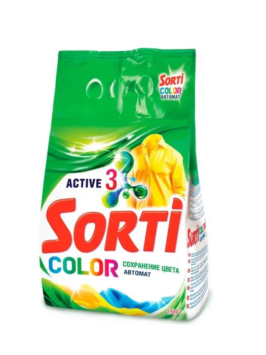 Стиральный порошок 1,5 кг "Sorti" автомат, Колор