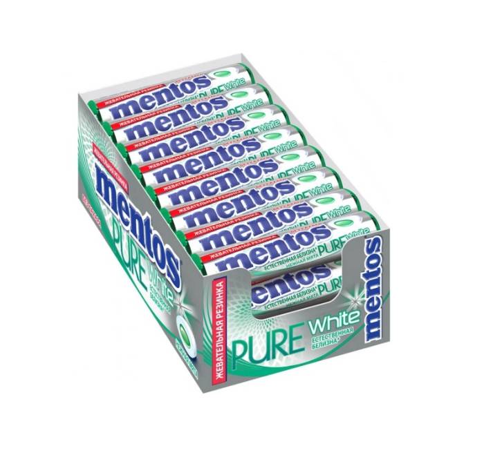 Жевательная резинка "Mentos" 15,5г (24 шт.упак), Нежная мята