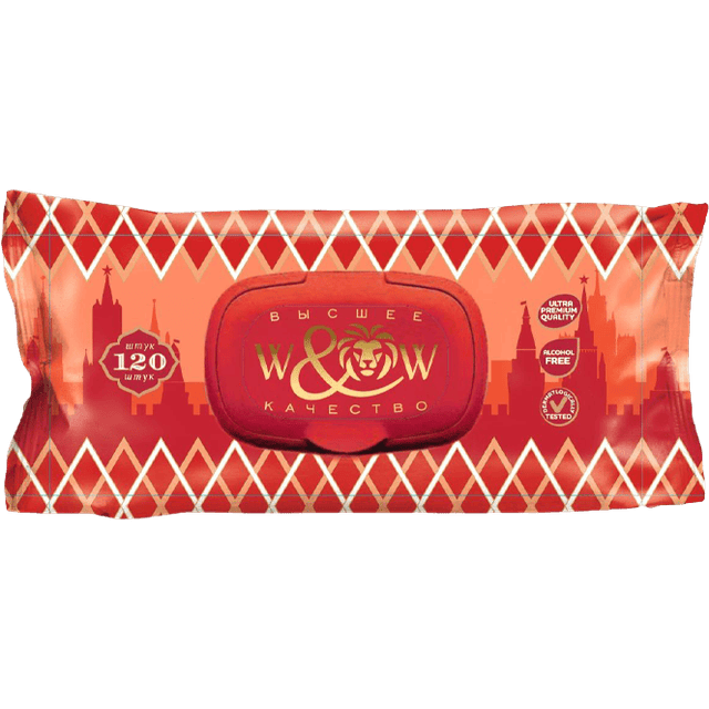 Салфетка влажная 120 шт. "W&W" Москва парфюм (120 салф.шт)