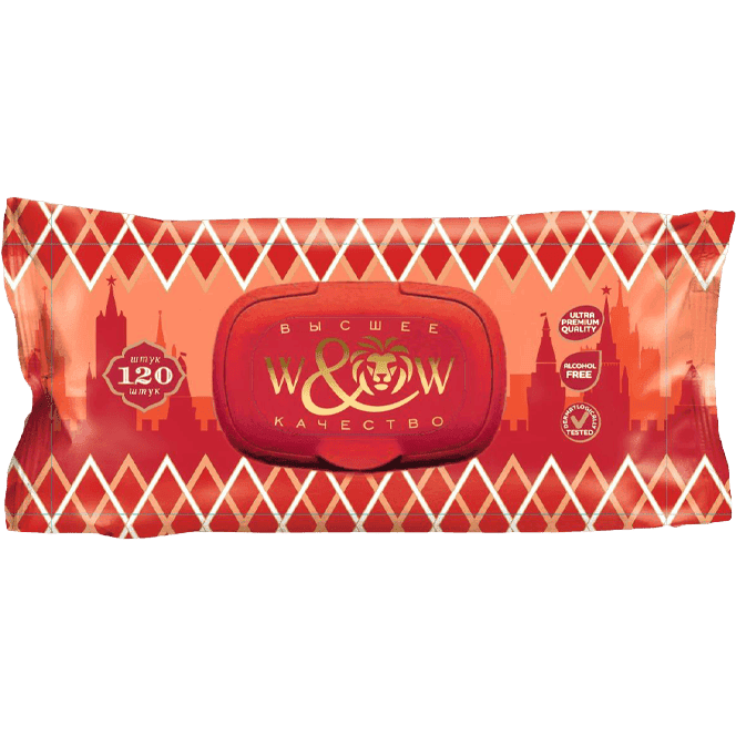 Салфетка влажная 120 шт. "W&W" Москва парфюм (120 салф.шт)