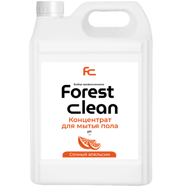 Концентрат для мытья пола 5 л "FOREST Clean" канистра ЕВРО, Сочный апельсин, щелочной