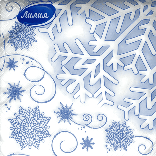 Салфетка бумажная НГ 24*24 «Лилия» в коробочке (100 лист.пач), Рождественская звезда