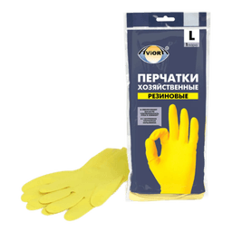 Перчатки латексные хозяйственные 37г AVIORA, L