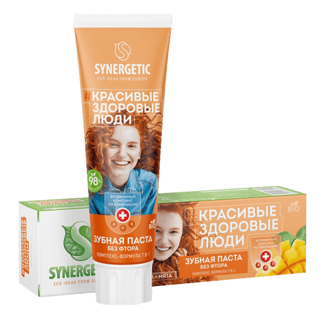 Зубная паста 100 гр SYNERGETIC, Комплекс формула 7 в 1