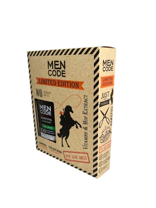 Подарочный набор "MEN CODE" LIMITED EDITION Гель для душа GREEN ELEMENTS + Шампунь MEN NATURE 300 мл