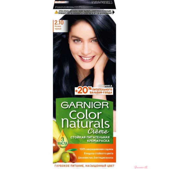 Крем-краска для волос "Garnier" Color Naturals, 2.10 Исиння-черный