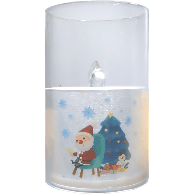 Свечи пластиковые НГ, с рисунком, на батарейках 8,5 см