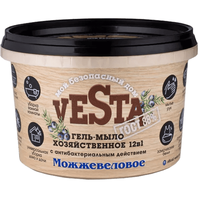 Гель-мыло хозяйственное 500 мл "Vesta" Гост 88%, Можжевеловое