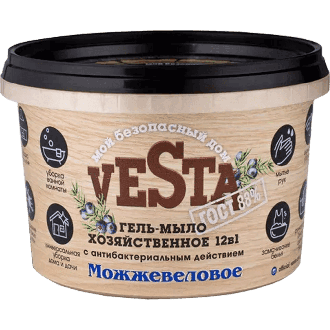 Гель-мыло хозяйственное 500 мл "Vesta" Гост 88%, Можжевеловое
