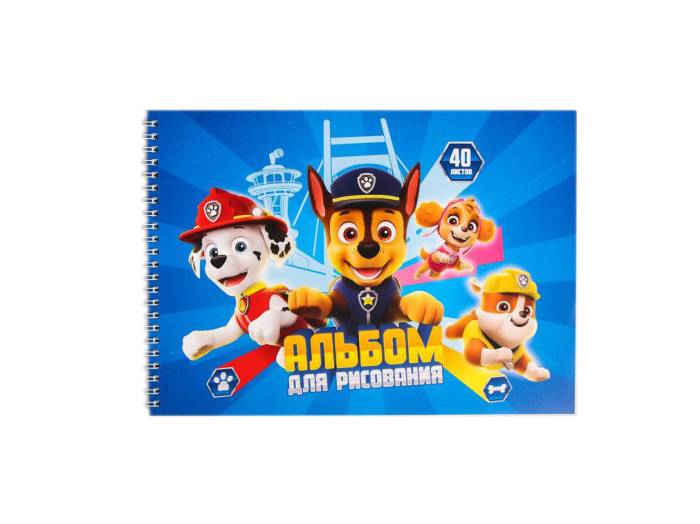 Альбом для рисования А4, 40 листов "Paw Patrol" на гребне